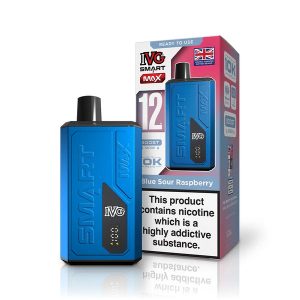 IVG Smart Max 10k puffs with a flavour of blue sour raspberry.